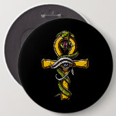 Horusの古代蛇の記号のエジプト人のAnkhの目 缶バッジ (正面&裏面)