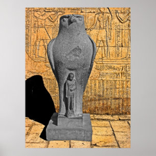 Horusの彫像、Edfu、エジプト(1) ポスター