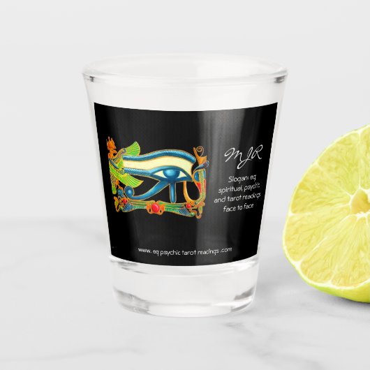 Horusロゴの神秘的な目を持つ超能力者 ショットグラス (正面)