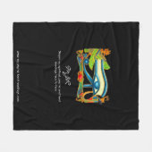 Horusロゴの神秘的な目を持つ超能力者 フリースブランケット (正面(横))