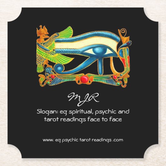 Horusロゴの神秘的な目を持つ超能力者 ペーパーコースター (正面)