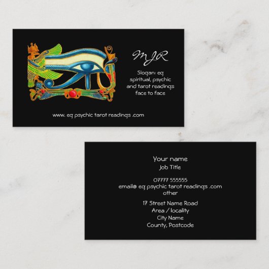 Horusロゴの神秘的な目を持つ超能力者 名刺 (正面/裏面)