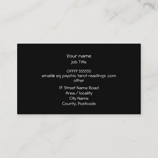 Horusロゴの神秘的な目を持つ超能力者 名刺 (裏面)