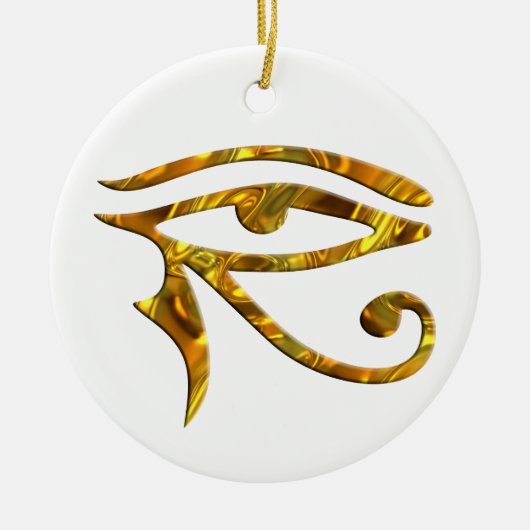 Horus -金ゴールドの目 セラミックオーナメント (正面)