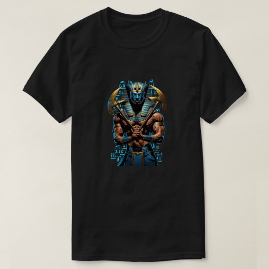 Horus & Anubisエジプト神話シャツ – ファラオ Tシャツ (デザイン正面)