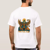 Horus the Protector – Bold Ancient Egyptian Falcon Tシャツ (裏面)