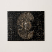 Horus - Wadjetのヴィンテージの金ゴールドのエジプトの目 ジグソーパズル (横)