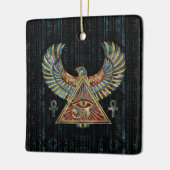 Horus - Wadjetの宝石用原石および金ゴールドの目 セラミックオーナメント (左)