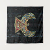 Horus - Wadjetの宝石用原石および金ゴールドの目 タペストリー (正面(横))