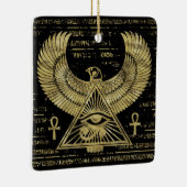 Horus - Wadjetの金ゴールドおよび黒のエジプトの目 セラミックオーナメント (右)