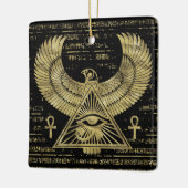 Horus - Wadjetの金ゴールドおよび黒のエジプトの目 セラミックオーナメント (左)