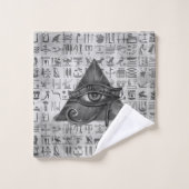 Horus - Wadjetデジタルの芸術のエジプトの目 バスタオルセット (ウォッシュタオル)