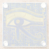 Horus - Wadjetラピスラズリの金ゴールドのエジプトの目 ガラスコースター (裏面)
