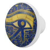 Horus - Wadjetラピスラズリの金ゴールドのエジプトの目 セラミックノブ (右)