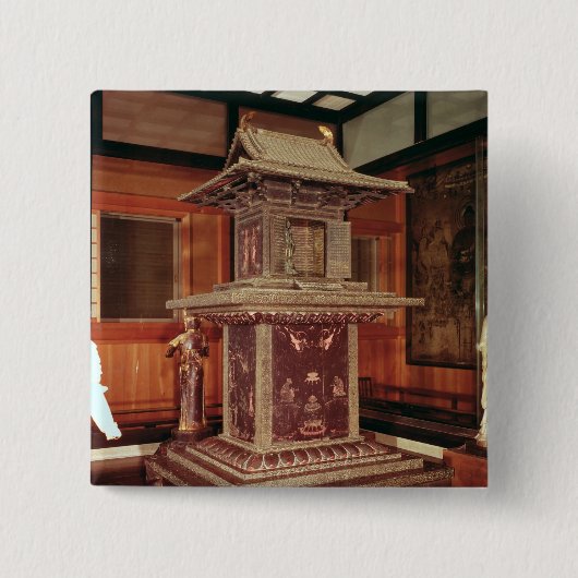 Horyu Jiの寺院からのTamamushiの神社 缶バッジ (正面)