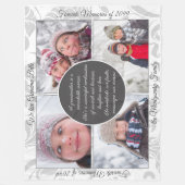 HORZおばあちゃんの写真名とメッセージ愛の記憶 フリースブランケット (正面)