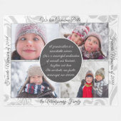 HORZおばあちゃんの写真名とメッセージ愛の記憶 フリースブランケット (正面(横))