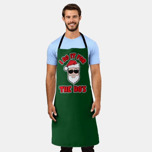 HO'Sのためにやるのさ Santa Screwball Graphics エプロン (着用した状態)