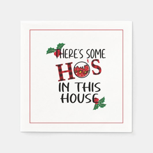 Ho's In This House, Santa Funny Christmas スタンダードカクテルナプキン (正面)