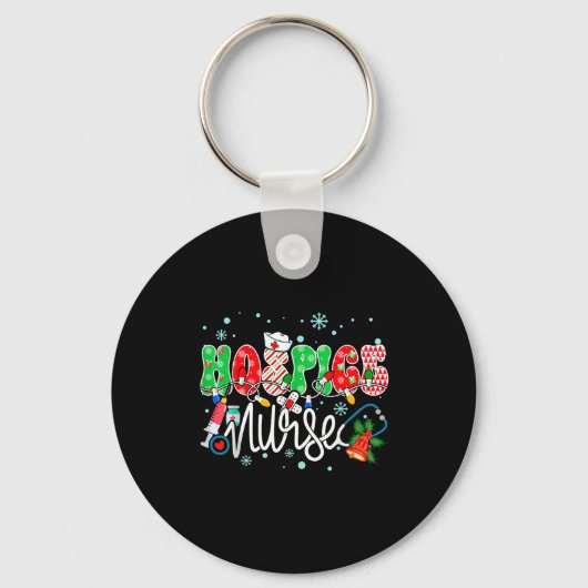 Hosce Nurse Funny Xmas Light Stethoscope Christmas キーホルダー (正面)