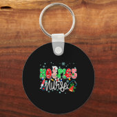 Hosce Nurse Funny Xmas Light Stethoscope Christmas キーホルダー (正面)