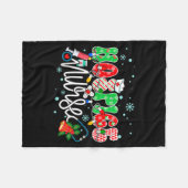 Hosce Nurse Funny Xmas Light Stethoscope Christmas フリースブランケット (正面(横))