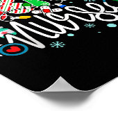 Hosce Nurse Funny Xmas Light Stethoscope Christmas ポスター (角)