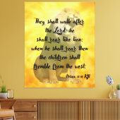 Hosea 11:10 Bible Verse Lion Canvas Wall Art キャンバスプリント (インサイチュ (リビング))