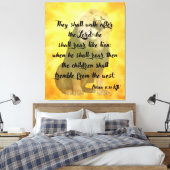 Hosea 11:10 Bible Verse Lion Canvas Wall Art キャンバスプリント (インサイチュ (寝室))
