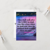 Hosea 11:10 KJVバイブル聖句Pic Flat Greeting Card カード (正面/裏面インサイチュ)