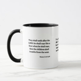 Hosea 11:10 KJVバイブル聖句Two-Tone Mug マグカップ