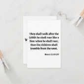 Hosea 11:10 KJVバイブルVerse Flat Greeting Card カード (正面/裏面インサイチュ)