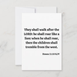 Hosea 11:10 KJVバイブルVerse Flat Greeting Card カード