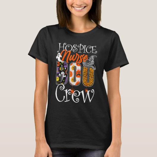 Hospice Nurse Boo Crew Halloween Hospice Nurse Par Tシャツ (正面)