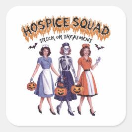Hospice Squad Halloween For Nurse スクエアシール