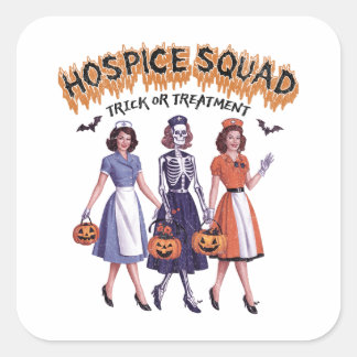Hospice Squad Halloween For Nurse スクエアシール