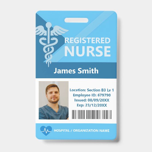 Hospital Doctor Nurse Aged Care Security Photo ID バッジ (表面)