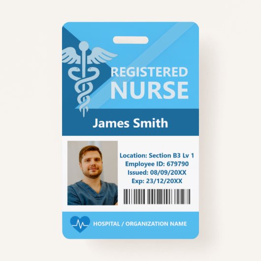 Hospital Doctor Nurse Aged Care Security Photo ID バッジ (正面)