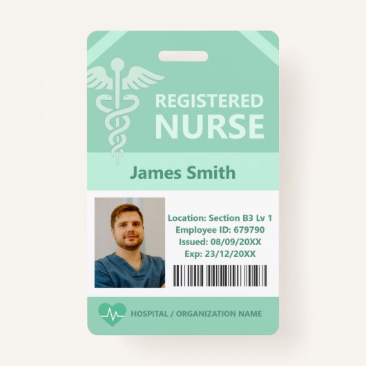 Hospital Doctor Nurse Aged Care Security Photo ID バッジ (正面)
