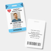 Hospital Doctor Nurse Care Security Photo ID バッジ (表裏)