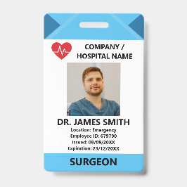 Hospital Doctor Nurse Care Security Photo ID バッジ