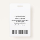 Hospital Doctor Nurse Care Security Photo ID バッジ (裏面)