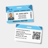 Hospital Doctor Nurse Care Security Photo ID バッジ (正面＆裏面)