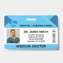 Hospital Doctor Nurse Care Security Photo ID バッジ