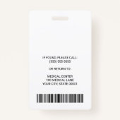 Hospital Medical Employee – 医師ナース写真ID バッジ (裏面)