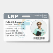 Hospital Medical Employee Photo ID Badge – Gray バッジ (Front)