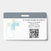 Hospital Medical Employee Photo ID Badge – Gray バッジ (Back)