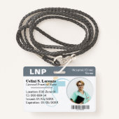 Hospital Medical Employee Photo ID Badge – Gray バッジ (正面ランヤード)