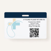 Hospital Medical Employee Photo ID Badge – Navy バッジ (裏面)
