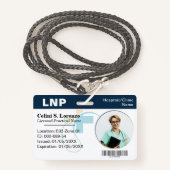 Hospital Medical Employee Photo ID Badge – Navy バッジ (正面ランヤード)
